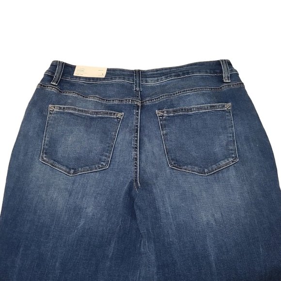 NWT Maurices Jegging Denim Flex High Rise Women's L Short Distressed Patches - Picture 5 of 7
